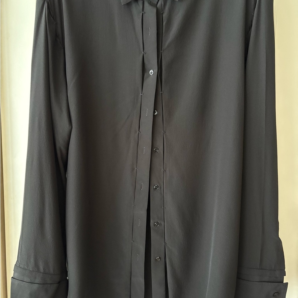 Tom Ford Black Silk Button Down Shirt Perforated